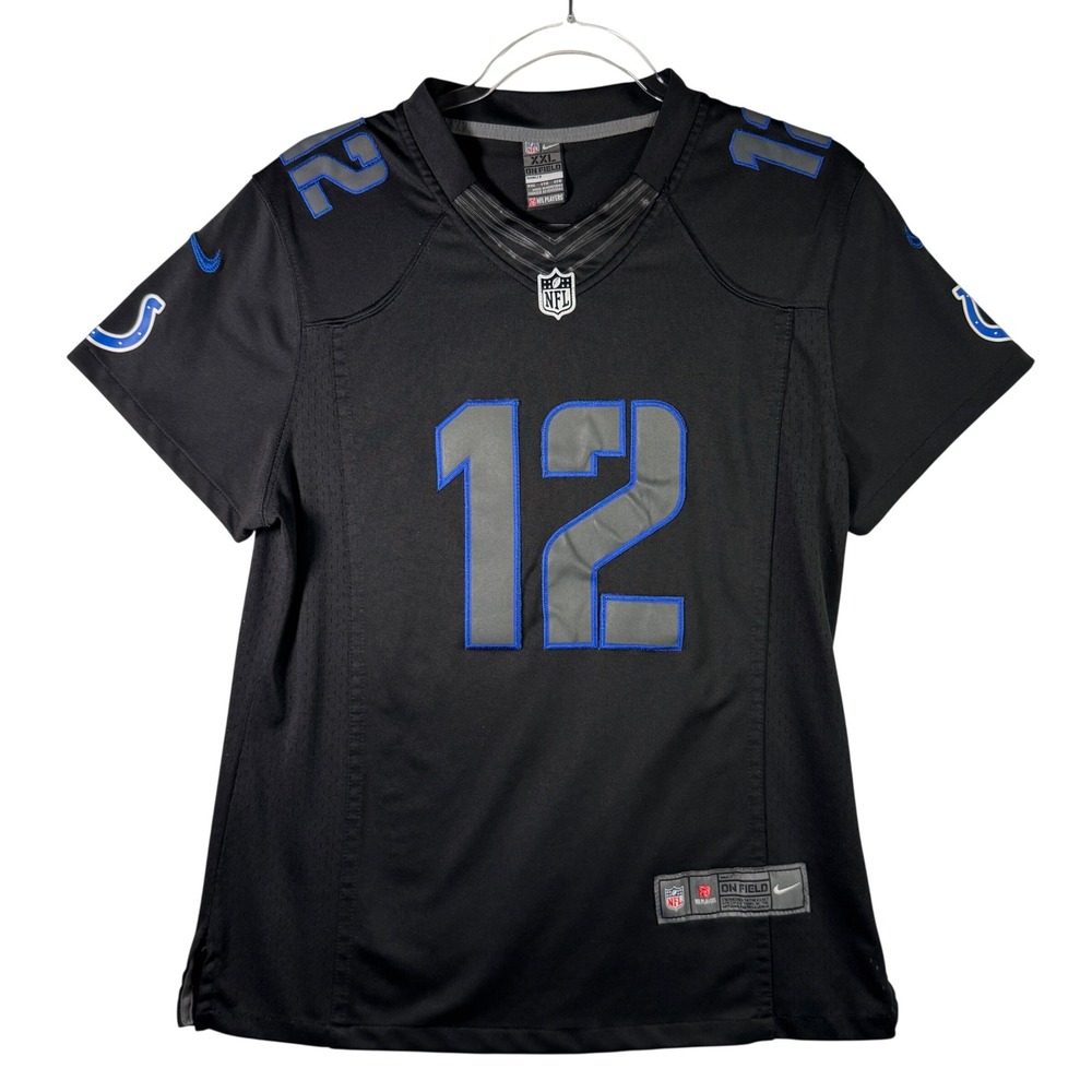 Nike Andrew Luck Indianapolis Colts NFL Jersey XXL Black Blue On Field Football